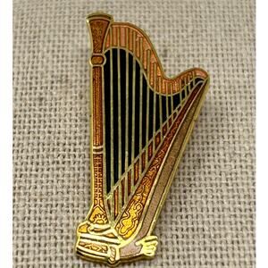 Vintage Albert Elovitz Enamel Harp Pin